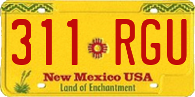 NM license plate 311RGU