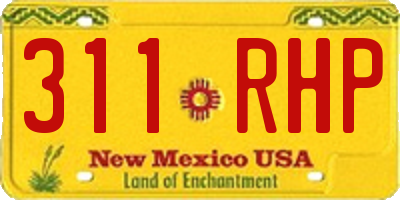 NM license plate 311RHP