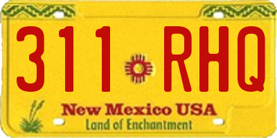 NM license plate 311RHQ
