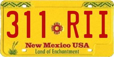 NM license plate 311RII