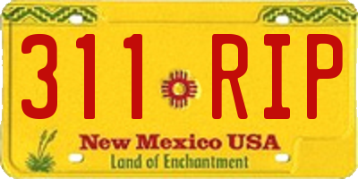 NM license plate 311RIP