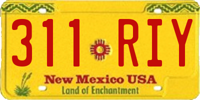 NM license plate 311RIY