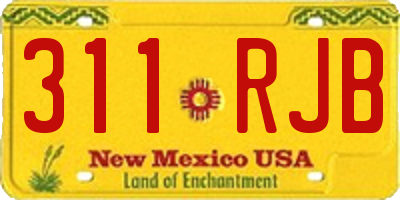 NM license plate 311RJB