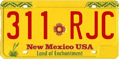 NM license plate 311RJC