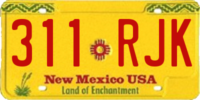 NM license plate 311RJK