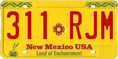 NM license plate 311RJM
