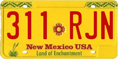 NM license plate 311RJN