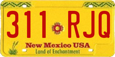 NM license plate 311RJQ