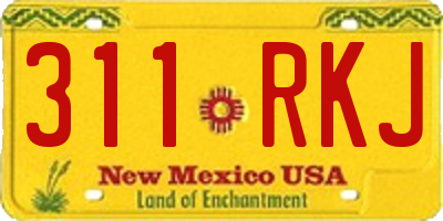 NM license plate 311RKJ