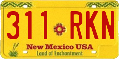 NM license plate 311RKN
