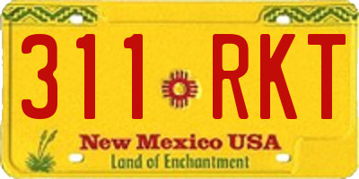 NM license plate 311RKT