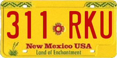 NM license plate 311RKU