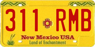 NM license plate 311RMB