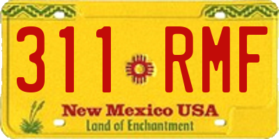 NM license plate 311RMF