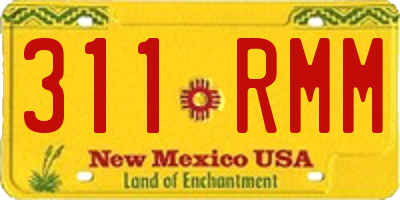 NM license plate 311RMM