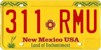 NM license plate 311RMU