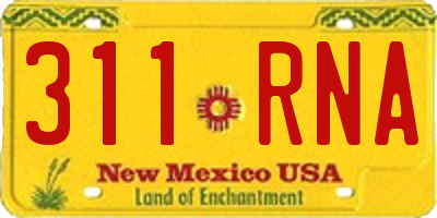 NM license plate 311RNA