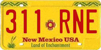 NM license plate 311RNE