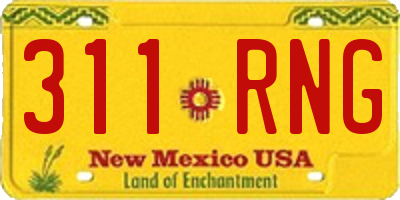 NM license plate 311RNG