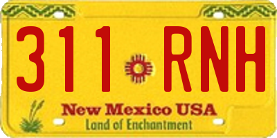NM license plate 311RNH