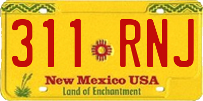 NM license plate 311RNJ