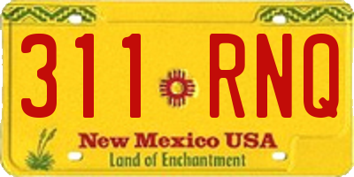 NM license plate 311RNQ