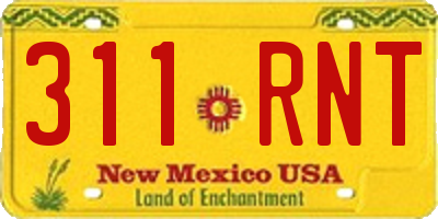 NM license plate 311RNT