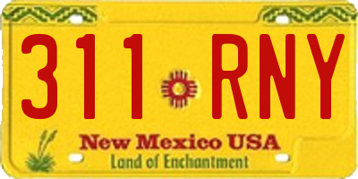 NM license plate 311RNY