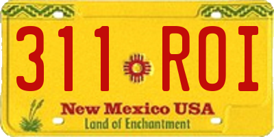 NM license plate 311ROI
