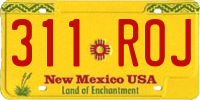 NM license plate 311ROJ