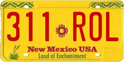 NM license plate 311ROL
