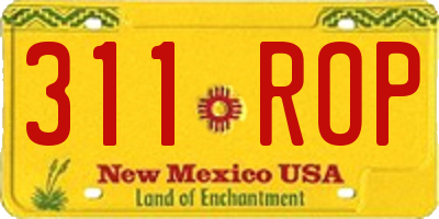NM license plate 311ROP