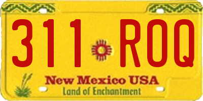 NM license plate 311ROQ