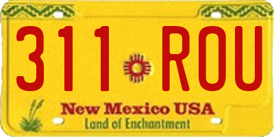 NM license plate 311ROU