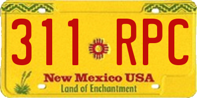 NM license plate 311RPC