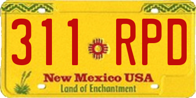 NM license plate 311RPD