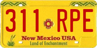 NM license plate 311RPE