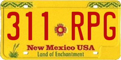 NM license plate 311RPG