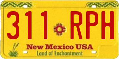 NM license plate 311RPH