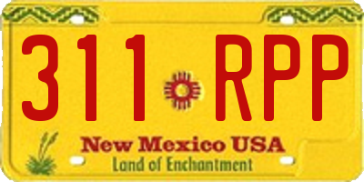 NM license plate 311RPP