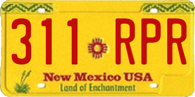 NM license plate 311RPR