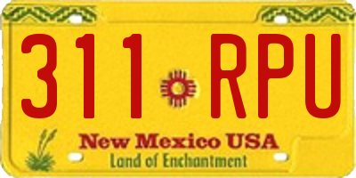 NM license plate 311RPU