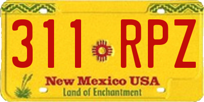 NM license plate 311RPZ