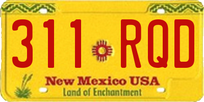 NM license plate 311RQD