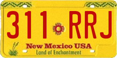 NM license plate 311RRJ