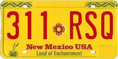 NM license plate 311RSQ