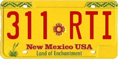 NM license plate 311RTI
