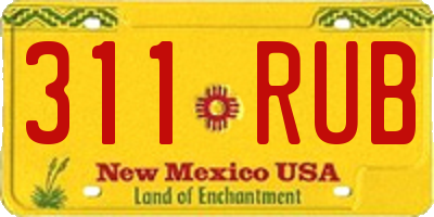 NM license plate 311RUB