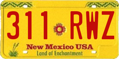NM license plate 311RWZ