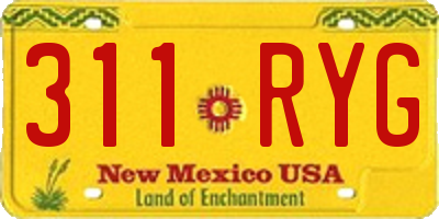 NM license plate 311RYG